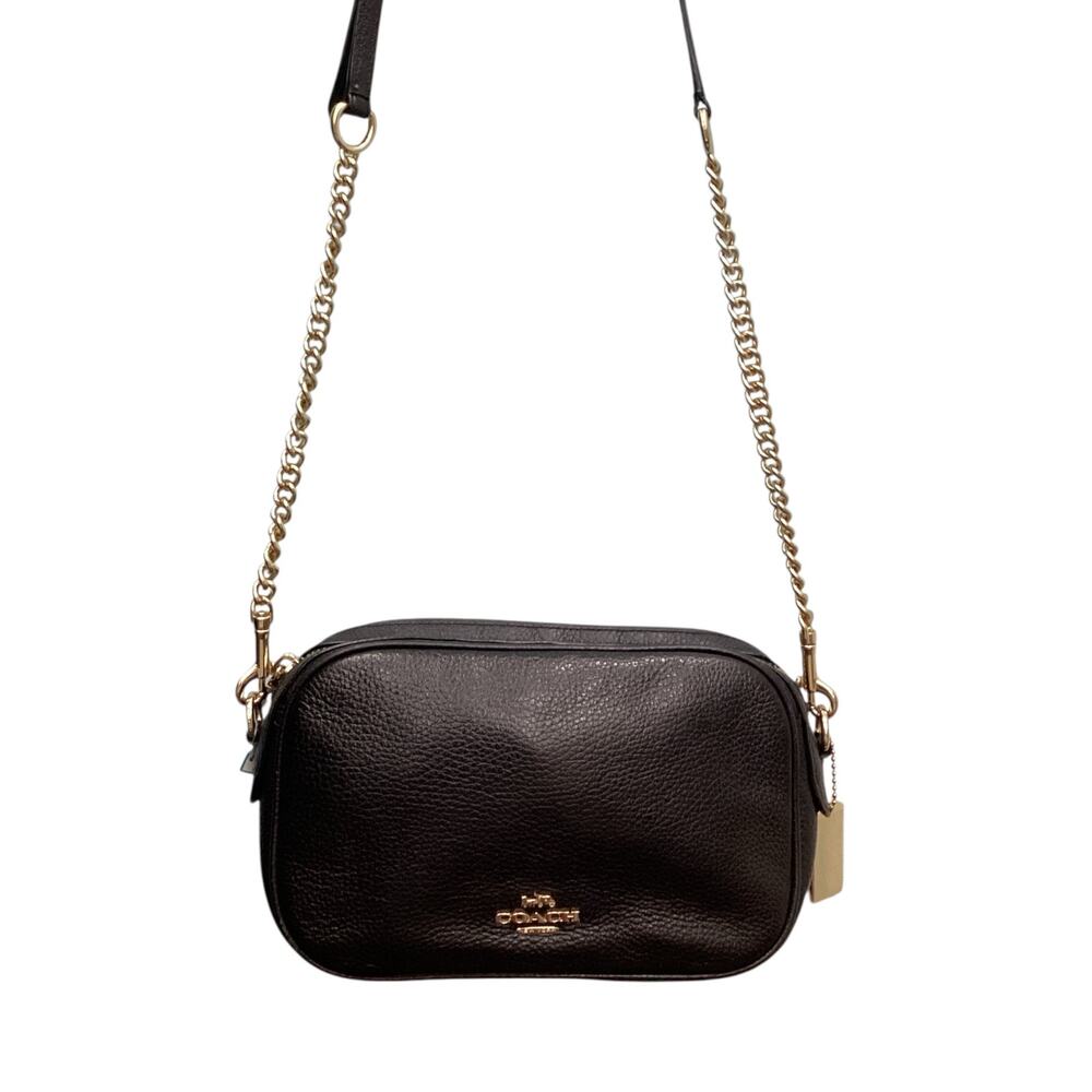 Coach Purse Women’s 1 Size Isla Leather Camera Crossbody Bag Gold Hardware Black - Picture 2 of 11